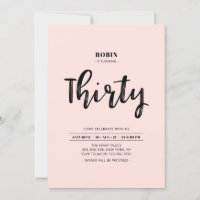 Preto e Rosa | Festa simples de aniversário de 30