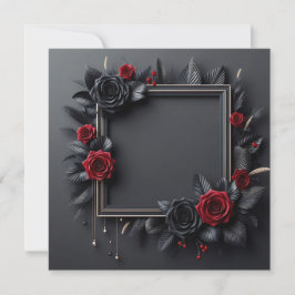 Convites Preto e Vermelho Floral