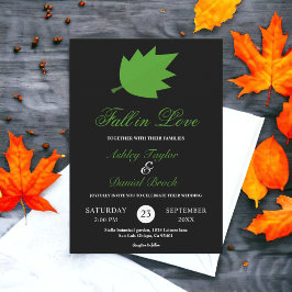 Convites Preto Elegante e queda branca no Casamento outono