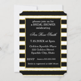 Convites Preto+faixa branca e Chá de panela Dourado elegant