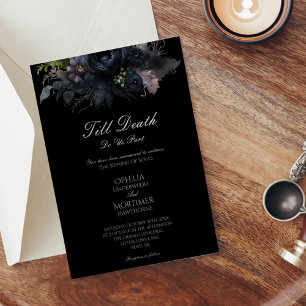 Convites Preto Floral Escuro até Casamento Formal da Morte