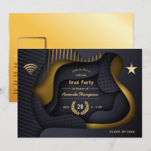 Preto geométrico e Festa de formatura Virtual Dour