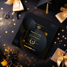 Preto geométrico e Festa de formatura Virtual Dour