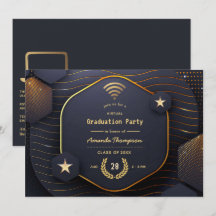 Preto geométrico e Festa de formatura Virtual Dour