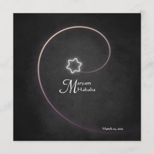 Convites Preto islâmico da estrela da noite de Aqiqah do