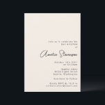 Convites Preto Minimalista Moderno e Ivory Bat Mitzvah<br><div class="desc">Convite moderno minimalista de preto e marfim Bat Mitzvah</div>