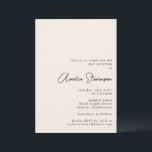 Convites Preto Minimalista Moderno e Ivory Bat Mitzvah<br><div class="desc">Convite moderno minimalista de preto e marfim Bat Mitzvah</div>