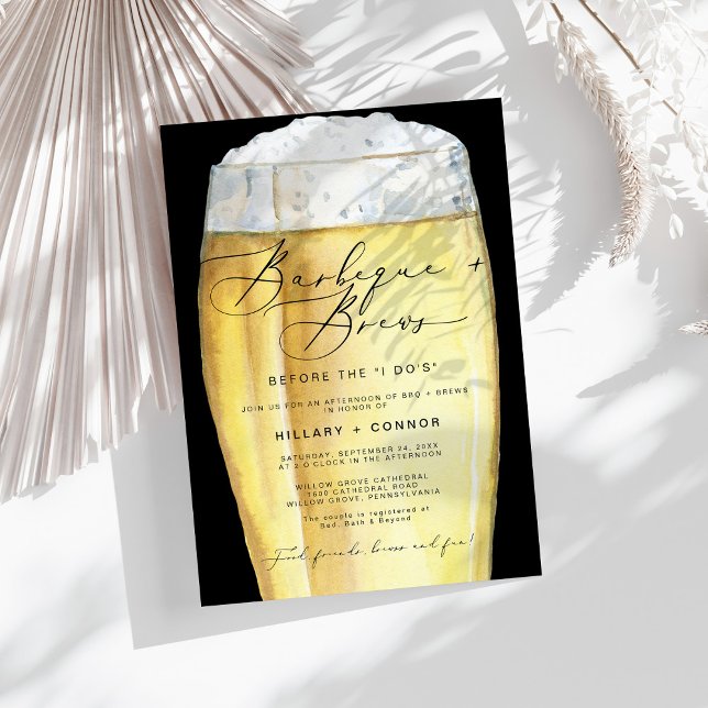 Convites Preto Moderno Seu CHURRASCO E Caligrafia (Criador carregado)