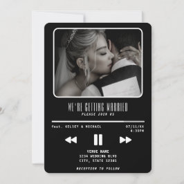 Convites Preto para Casamento do Player de Música MP3