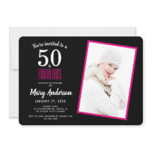 Preto rosa 50 e fabulosa Festa de aniversário 50