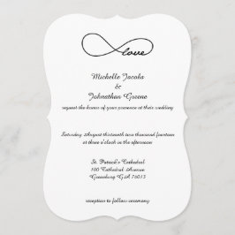 Convites pretos do casamento da infinidade do amor