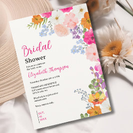 Convites Pretty Boho Wildflowers Bridal Shower