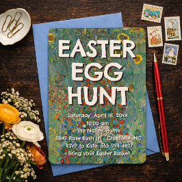 Convites Pretty Flower Easter Egg Hunt Invitation