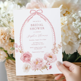 Convites Pretty in Pink Floral Bridal Shower