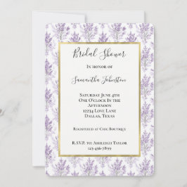 Convites Pretty Lavender Flowers Bridal Shower