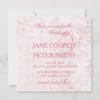 Convites Pretty pink flowers Budget Wedding Invitation