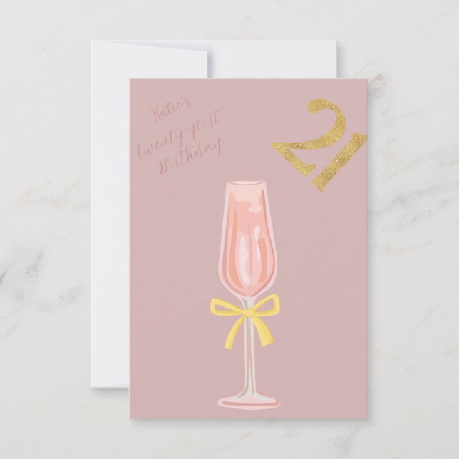 Convites Pretty yet Chic 21st Birthday  (Frente)