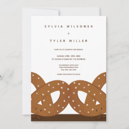 Convites Pretzels Salgados Castanho Branco Vertical