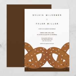 Convites Pretzels Salgados Castanho Branco Vertical