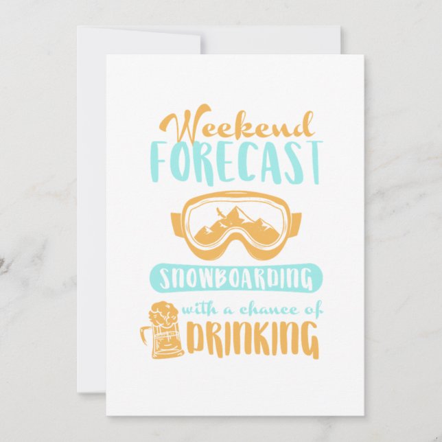 Convites Previsão de fim de semana do Snowboard Winter Spor (Frente)