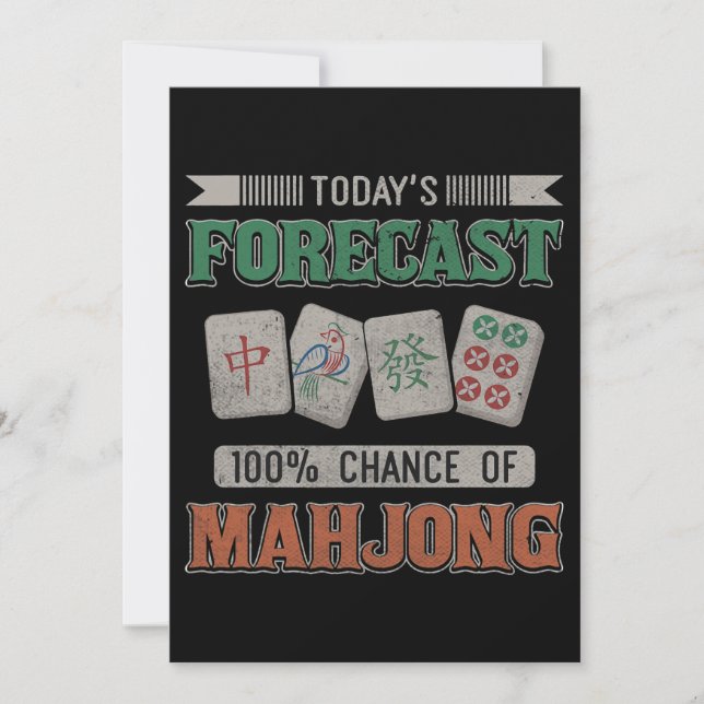 Convites Previsão de hoje de 100 chances do partido Mahjong (Frente)
