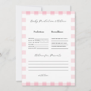 Convites Previsões de Chá de fraldas de Gingham Rosa II