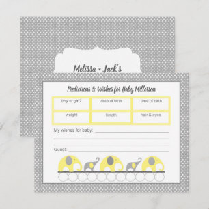 Convites Previsões e desejos do chá de fraldas - neutros