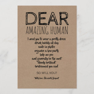 Convites Prezada Proposta Engraçada De Bridesmaid Humana