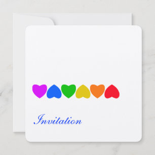 Convites Pride Rainbow Heart Line