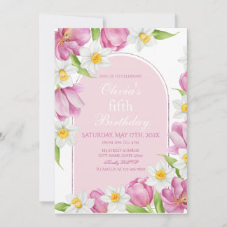 Convites Primavera Aniversário de criança de ventilador col