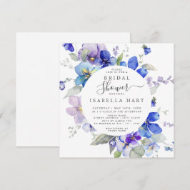 Convites Primavera azul púrpura MauveViola Chá de panela Fl