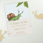 Convites Primavera Back Yard Snail Kids Nature Aniversário<br><div class="desc">Adorável convite de aniversário com uma ilustração de um caracol para o aniversário do seu filho. Todas as crianças são obcecadas por caracóis e vermes em algum momento de suas idades,  este convite será perfeito para lembrá-lo. Ilustrada e projetada por Patricia Alvarez.</div>