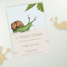 Primavera Back Yard Snail Kids Nature Aniversário