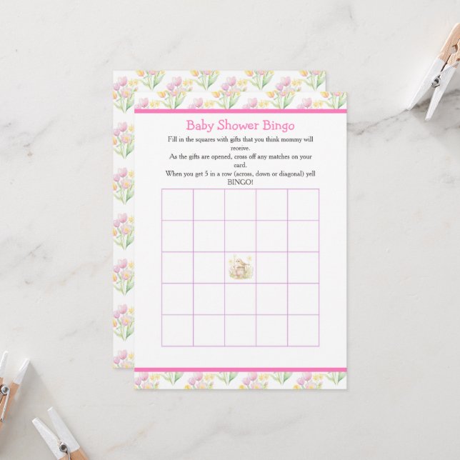 Convites Primavera Bird Watting Can Chá de fraldas (Frente/Verso In Situ)