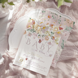 Convites Primavera Bloom Wildflower Purple Girl Chá de fral