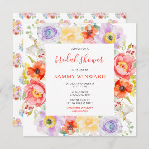 Convites Primavera Blossomo Chá de panela de flores silvest