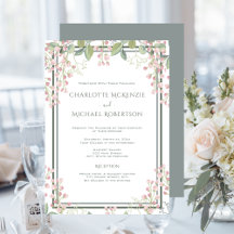 Primavera Blossoms Rosa com Casamento RSVP