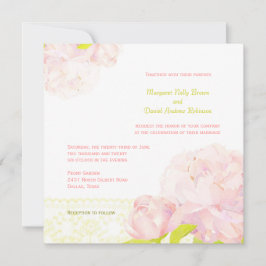Convites Primavera Blush Peony Floral Wedding