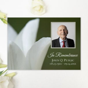 Convites Primavera Branco Tulip sobre o Aniversário da Mort