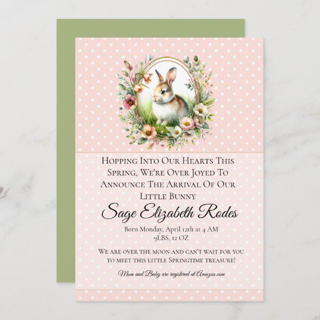 Convites Primavera Bunny (Frente/Verso)