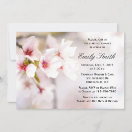 Convites Primavera Cherry Blossoms Chá de panela branco cor