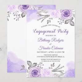 Convites Primavera Chic Pastel Purple Flowers Festa de noiv
