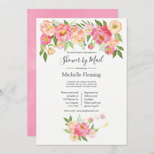 Convites Primavera cor-de-rosa Bridal ou Chá de fraldas por