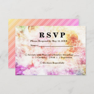 Convites Primavera de Cores no Menu RSVP de Abstrato e Stri