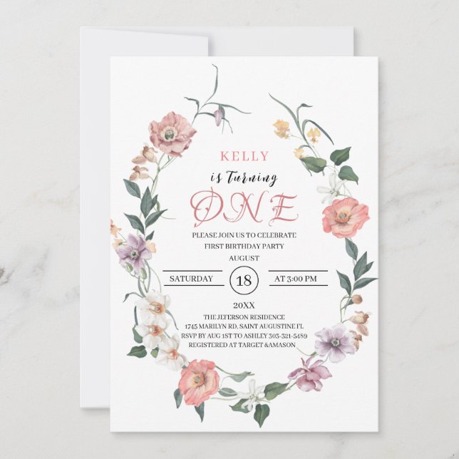 Convites Primavera de flor selvagem está fazendo uma celebr (Frente)