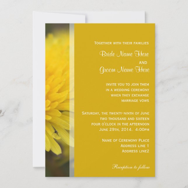 Convites Primavera de flores de dandelion selvagens, verão, (Frente)