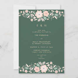 Convites Primavera Emerald Green Boho - Casamento das Flore