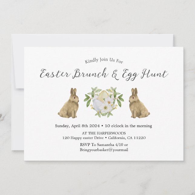 Convites primavera floral Almoço de páscoa de Páscoa por Aq (Frente)