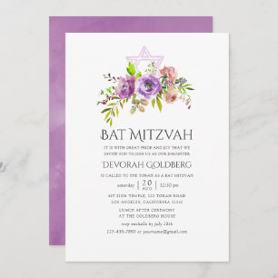 Convites Primavera Floral Bat Mitzvah
