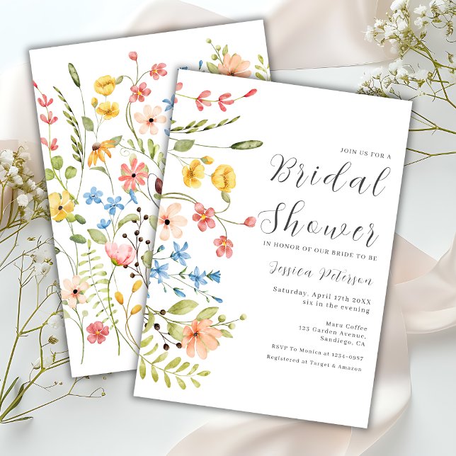 Convites Primavera Floral Elegante Chá de panela (Criador carregado)